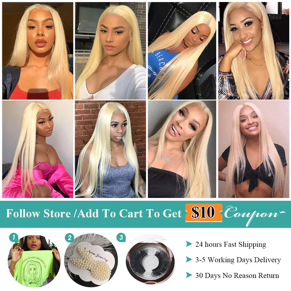 Allove 1B 613 Ombre Lace Front Wig 613 Straight Lace Front Wig Human Hair 13X4 30 Inch Lace Front Wig Transparent Blonde Wig