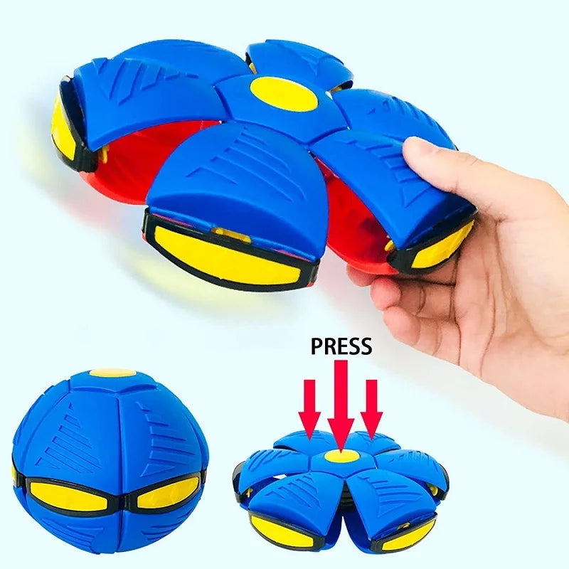 Magic UFO Deformation Rebound Stomp Ball Outdoor Flying Saucer Ball for Dogs Pet Toy Decompression Gift Parent-child Interactive