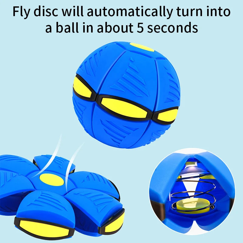 Magic UFO Deformation Rebound Stomp Ball Outdoor Flying Saucer Ball for Dogs Pet Toy Decompression Gift Parent-child Interactive