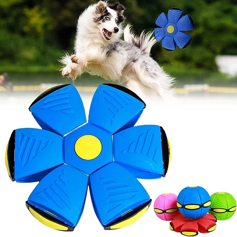 Magic UFO Deformation Rebound Stomp Ball Outdoor Flying Saucer Ball for Dogs Pet Toy Decompression Gift Parent-child Interactive