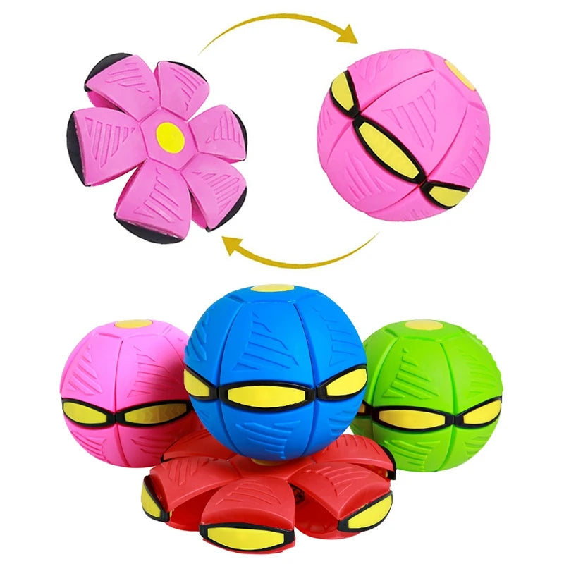 Magic UFO Deformation Rebound Stomp Ball Outdoor Flying Saucer Ball for Dogs Pet Toy Decompression Gift Parent-child Interactive