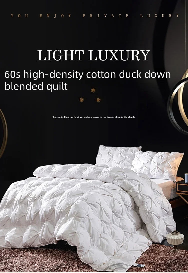 cotton Duck Down Duvet bed velvet Comforter Queen King Feather Quilts winter Keep warm double bed duvet Quilt