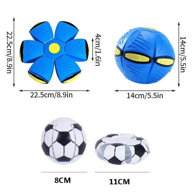 Magic UFO Deformation Rebound Stomp Ball Outdoor Flying Saucer Ball for Dogs Pet Toy Decompression Gift Parent-child Interactive